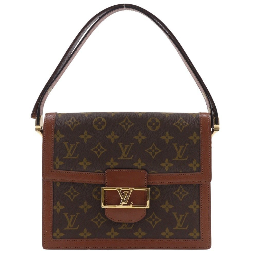 LOUIS VUITTON Authentic Brown Monogram Canvas Dauphine Shoulder Bag
